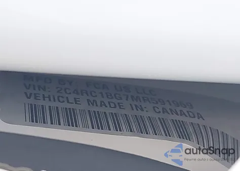 2021 Chrysler Pacifica Touring L z USA, uszkodzony, nr VIN 2C4RC1BG7MR591969